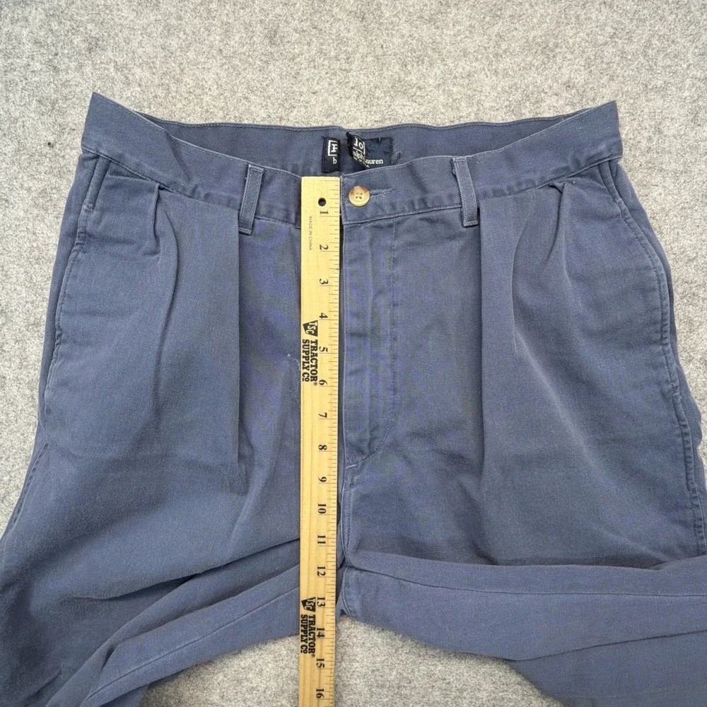 Vintage Polo Ralph Lauren Double Pleated Pants Blue 30x28 Made in USA